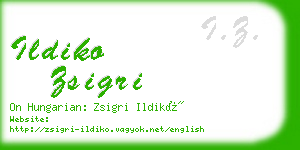 ildiko zsigri business card